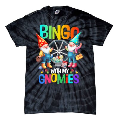 Bingo With My Gnomies Fun Bingo Gnome Squad Merry Christmas Tie-Dye T-Shirt