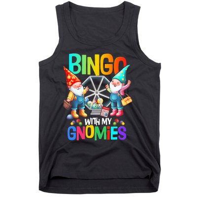 Bingo With My Gnomies Fun Bingo Gnome Squad Merry Christmas Tank Top