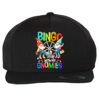 Bingo With My Gnomies Fun Bingo Gnome Squad Merry Christmas Wool Snapback Cap