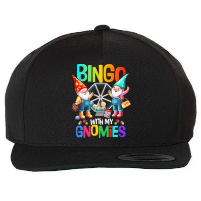 Bingo With My Gnomies Fun Bingo Gnome Squad Merry Christmas Wool Snapback Cap