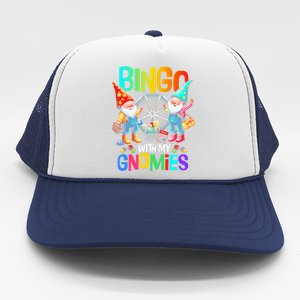 Bingo With My Gnomies Fun Bingo Gnome Squad Merry Christmas Trucker Hat