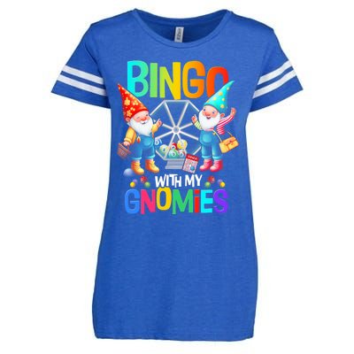 Bingo With My Gnomies Fun Bingo Gnome Squad Merry Christmas Enza Ladies Jersey Football T-Shirt