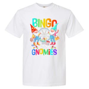 Bingo With My Gnomies Fun Bingo Gnome Squad Merry Christmas Garment-Dyed Heavyweight T-Shirt