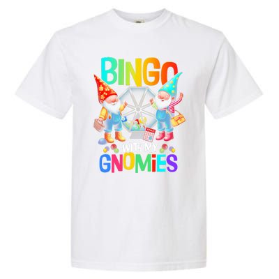 Bingo With My Gnomies Fun Bingo Gnome Squad Merry Christmas Garment-Dyed Heavyweight T-Shirt