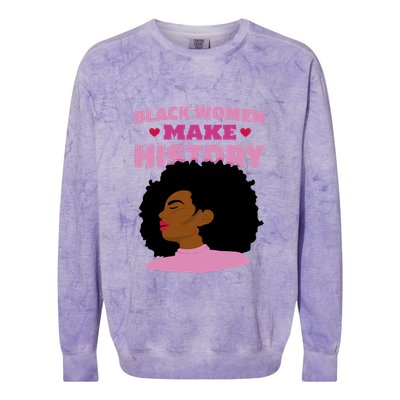 Black Women Make History Female Colorblast Crewneck Sweatshirt