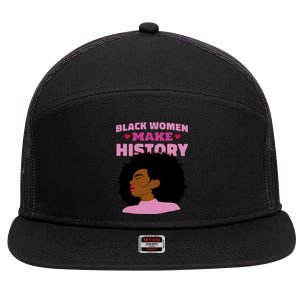 Black Women Make History Female 7 Panel Mesh Trucker Snapback Hat