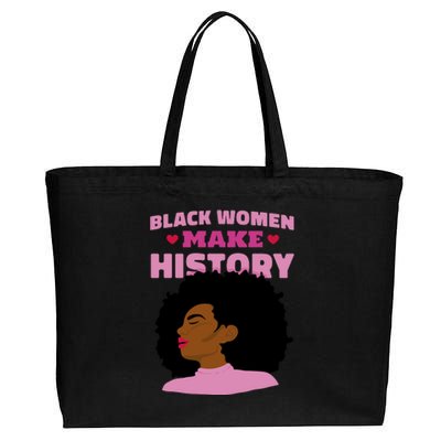 Black Women Make History Female Cotton Canvas Jumbo Tote