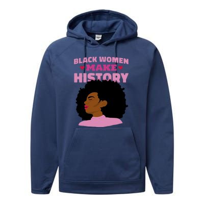 Black Women Make History Female Performance Fleece Hoodie