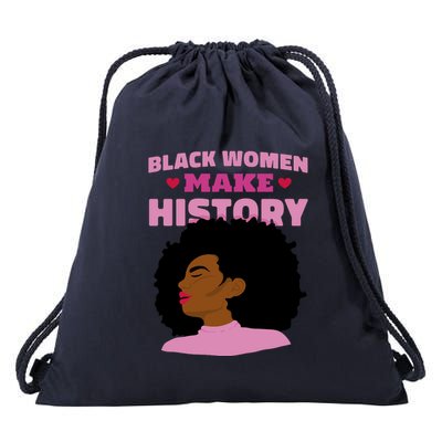 Black Women Make History Female Drawstring Bag