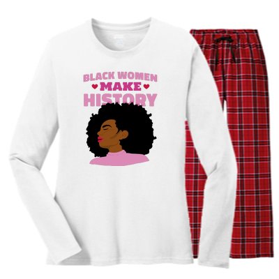 Black Women Make History Female Women's Long Sleeve Flannel Pajama Set 