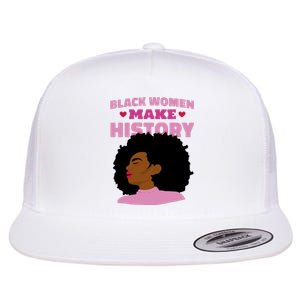 Black Women Make History Female Flat Bill Trucker Hat