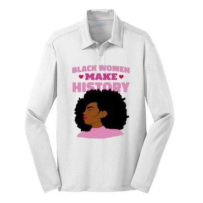 Black Women Make History Female Silk Touch Performance Long Sleeve Polo