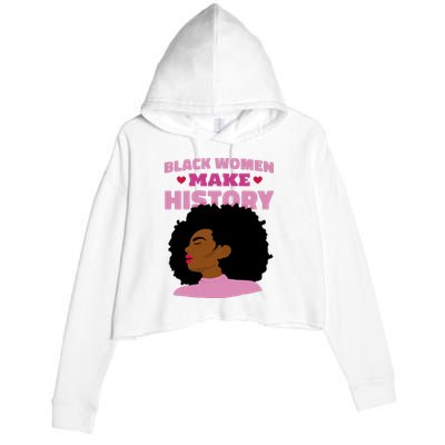 Black Women Make History Female Crop Fleece Hoodie