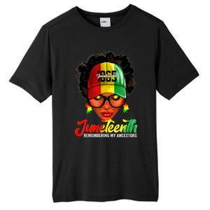 Black Women Messy Bun Juneteenth Remembering My Ancestors Tall Fusion ChromaSoft Performance T-Shirt