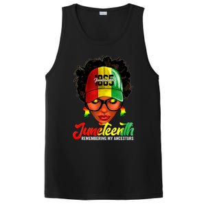 Black Women Messy Bun Juneteenth Remembering My Ancestors PosiCharge Competitor Tank