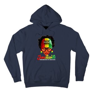 Black Women Messy Bun Juneteenth Remembering My Ancestors Hoodie