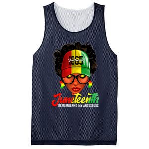 Black Women Messy Bun Juneteenth Remembering My Ancestors Mesh Reversible Basketball Jersey Tank