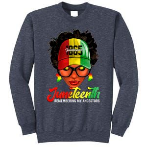 Black Women Messy Bun Juneteenth Remembering My Ancestors Sweatshirt