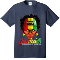 Black Women Messy Bun Juneteenth Remembering My Ancestors T-Shirt