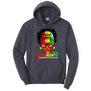 Black Women Messy Bun Juneteenth Remembering My Ancestors Tall Hoodie