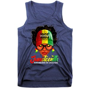 Black Women Messy Bun Juneteenth Remembering My Ancestors Tank Top