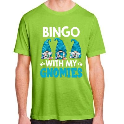 Bingo With My Gnomies Funny Bingo Gnome Adult ChromaSoft Performance T-Shirt