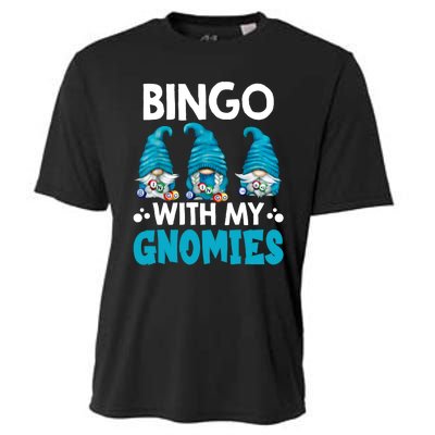 Bingo With My Gnomies Funny Bingo Gnome Cooling Performance Crew T-Shirt