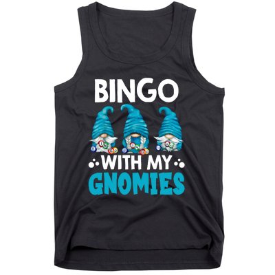 Bingo With My Gnomies Funny Bingo Gnome Tank Top