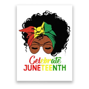 Black Wo Messy Bun Juneteenth Celebrate Indepedence Day Poster