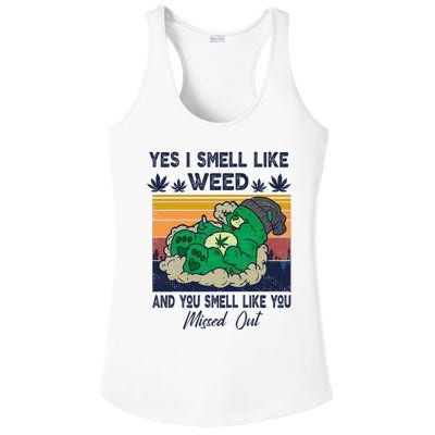 Bear Weed Marijuana 420 Smoker Yes I Smell Like Weed Ladies PosiCharge Competitor Racerback Tank