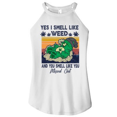 Bear Weed Marijuana 420 Smoker Yes I Smell Like Weed Women’s Perfect Tri Rocker Tank