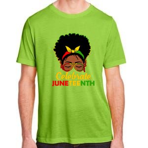 Black Women Messy Bun Juneteenth Celebrate Indepedence Day Gift African Pride Adult ChromaSoft Performance T-Shirt