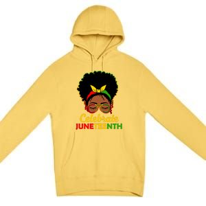 Black Women Messy Bun Juneteenth Celebrate Indepedence Day Gift African Pride Premium Pullover Hoodie