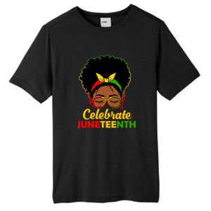 Black Women Messy Bun Juneteenth Celebrate Indepedence Day Gift African Pride Tall Fusion ChromaSoft Performance T-Shirt