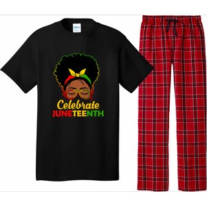 Black Women Messy Bun Juneteenth Celebrate Indepedence Day Gift African Pride Pajama Set