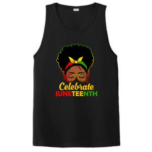 Black Women Messy Bun Juneteenth Celebrate Indepedence Day Gift African Pride PosiCharge Competitor Tank