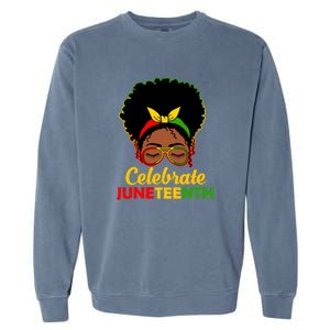 Black Women Messy Bun Juneteenth Celebrate Indepedence Day Gift African Pride Garment-Dyed Sweatshirt