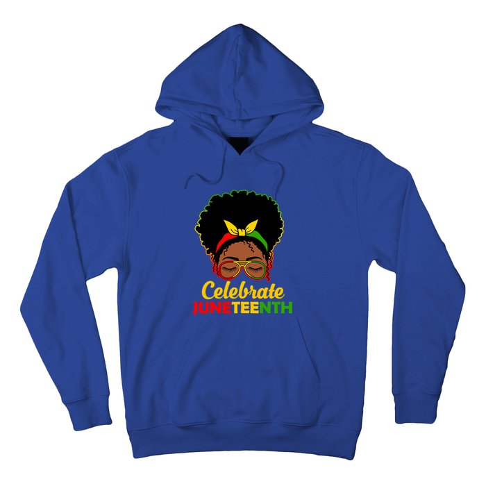 Black Women Messy Bun Juneteenth Celebrate Indepedence Day Gift African Pride Hoodie