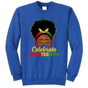 Black Women Messy Bun Juneteenth Celebrate Indepedence Day Gift African Pride Sweatshirt