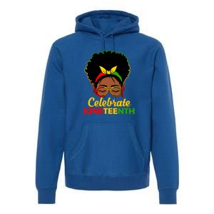 Black Women Messy Bun Juneteenth Celebrate Indepedence Day Gift African Pride Premium Hoodie