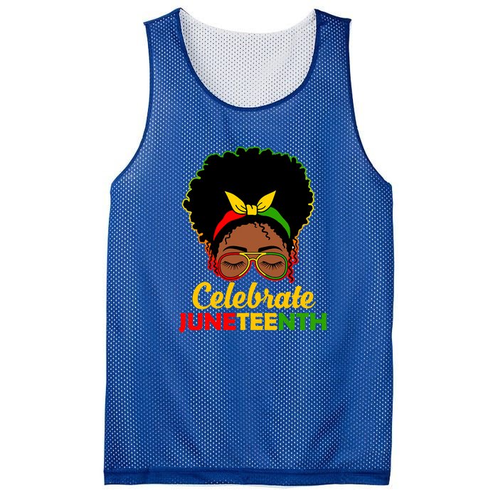 Black Women Messy Bun Juneteenth Celebrate Indepedence Day Gift African Pride Mesh Reversible Basketball Jersey Tank