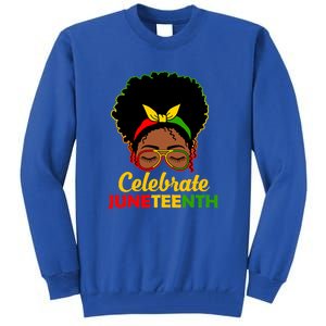 Black Women Messy Bun Juneteenth Celebrate Indepedence Day Gift African Pride Tall Sweatshirt