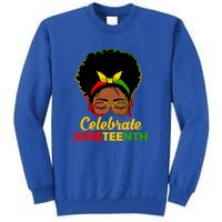 Black Women Messy Bun Juneteenth Celebrate Indepedence Day Gift African Pride Tall Sweatshirt