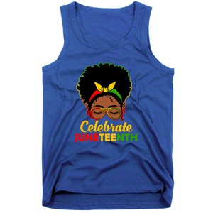 Black Women Messy Bun Juneteenth Celebrate Indepedence Day Gift African Pride Tank Top