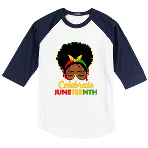 Black Women Messy Bun Juneteenth Celebrate Indepedence Day Gift African Pride Baseball Sleeve Shirt