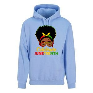 Black Women Messy Bun Juneteenth Celebrate Indepedence Day Gift African Pride Unisex Surf Hoodie