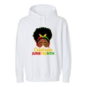 Black Women Messy Bun Juneteenth Celebrate Indepedence Day Gift African Pride Garment-Dyed Fleece Hoodie