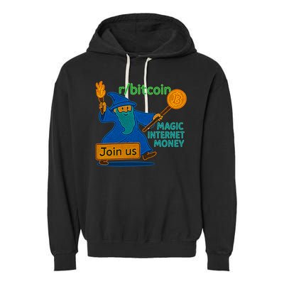 Bitcoin Wizard Magic Internet Money Garment-Dyed Fleece Hoodie