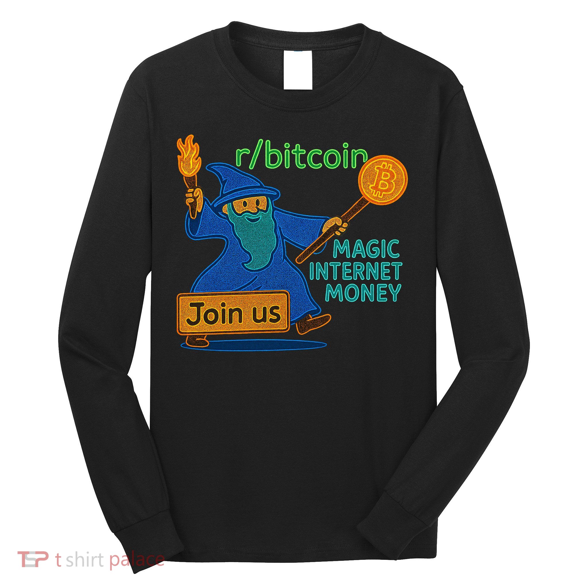 Bitcoin Wizard Magic Internet Money Long Sleeve Shirt