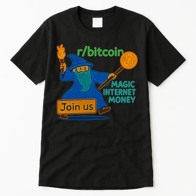 Bitcoin Wizard Magic Internet Money Tall T-Shirt